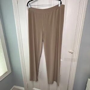 Susan Graver Wide Leg Tan Pants